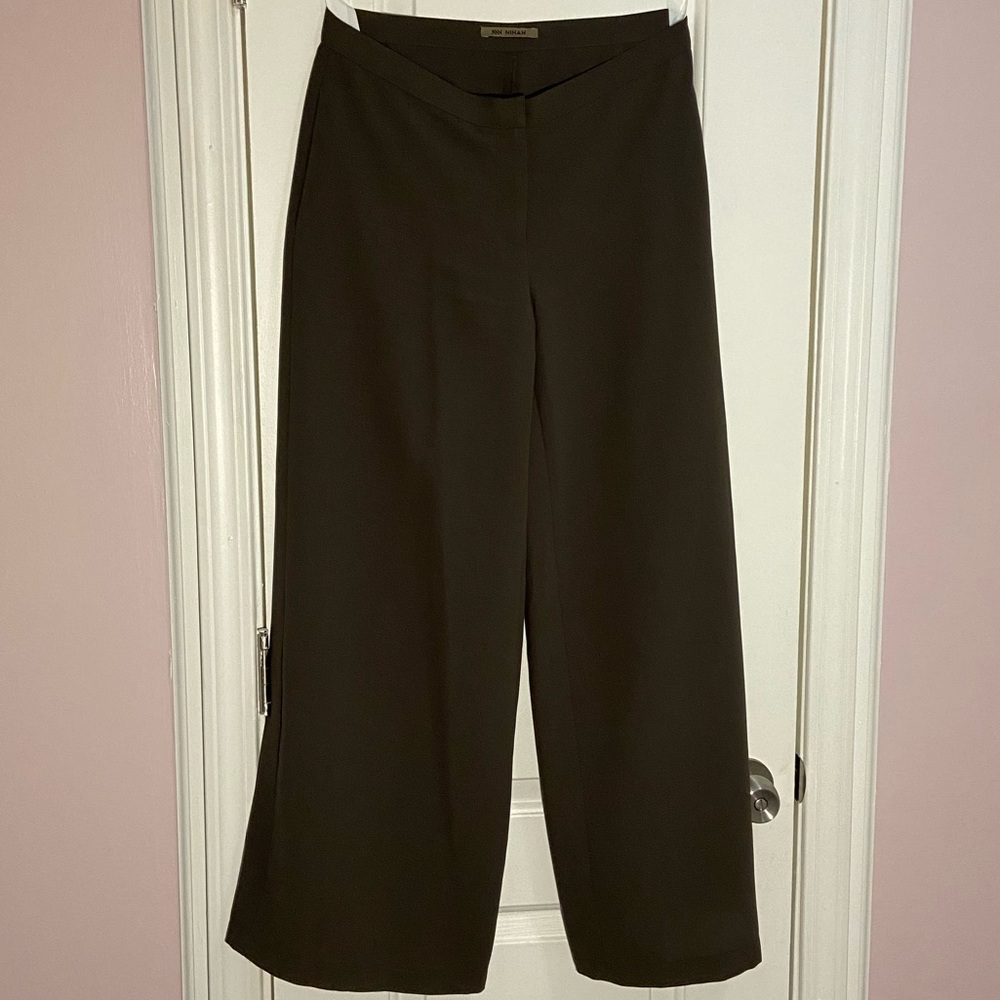 Women’s Wide Legged Pants, Dark Green, TURKISH